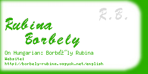 rubina borbely business card